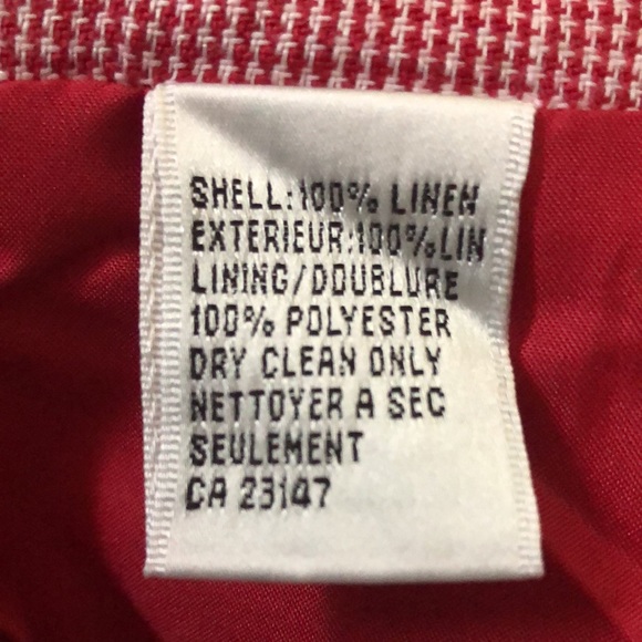 Talbots Irish Linen Red White Pencil Skirt size 4P - Picture 8 of 9